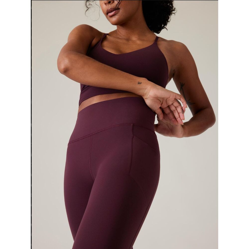 Athleta Salutation Stash Pocket II Leggings 1X Antique Burgundy
